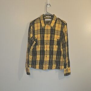 Tommy Hilfiger Yellow and Black Plaid Shirt LOT N